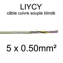 câble électrique blindé série LIYCY 0.5mm2 5 conducteurs 5x0.5mm2