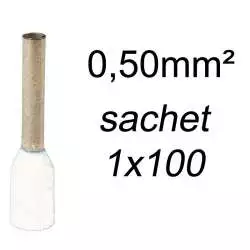 embout de câblage 0.50mm2 sachet 100
