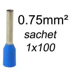 embout de câblage 0.75mm2 sachet 100