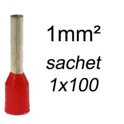 embout de câblage 1mm2 sachet 100