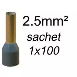embout de câblage 2.5mm2 sachet 100
