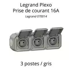 prise de courant legrand plexo référence 070014 3 postes gris