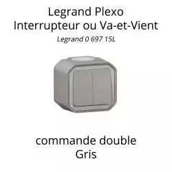 interrupteur va et vient legrand plexo commande double couleur gris référence 069715L