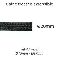 gaine tressée extensible diamètre 20mm couleur noire gaine tressée extensible diamètre 20mm couleur noire