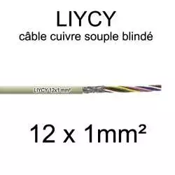 câble électrique blindé série LIYCY 12x1 section 1mm² 12 conducteurs