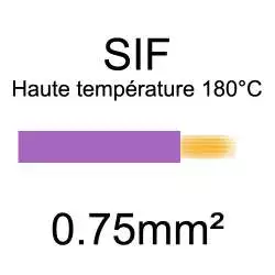 fil cuivre souple haute température isolé silicone 0.75mm² violet