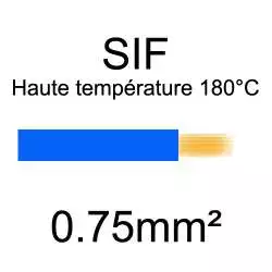fil cuivre souple haute température isolé silicone 0.75mm² bleu