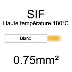 fil cuivre souple haute température isolé silicone 0.75mm² blanc