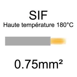 fil cuivre souple haute température isolé silicone 0.75mm² gris