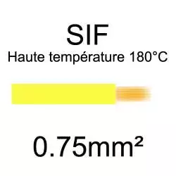fil cuivre souple haute température isolé silicone 0.75mm² jaune