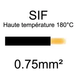 fil cuivre souple haute température isolé silicone 0.75mm² noir