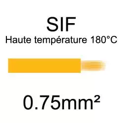 fil cuivre souple haute température isolé silicone 0.75mm² orange