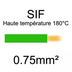 fil cuivre souple haute température isolé silicone 0.75mm² vert