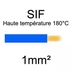 fil cuivre souple haute température isolé silicone 1mm² bleu