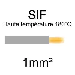 fil cuivre souple haute température isolé silicone 1mm² gris