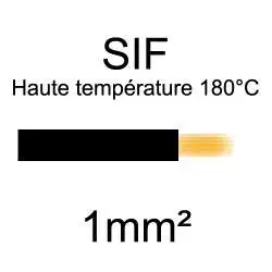fil cuivre souple haute température isolé silicone 1mm² noir