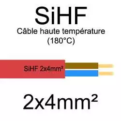 câble électrique cuivre souple isolé silicone SIHF 2 conducteurs 4mm² 2x4mm2