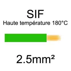 fil cuivre souple haute température isolé silicone 2.5mm² vert