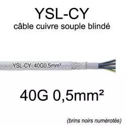 câble électrique cuivre souple blindé YSL-CY 40 conducteurs 0.5mm²