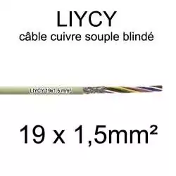 câble électrique blindé série LIYCY 19x1.5 section 1.5mm2 19 conducteurs