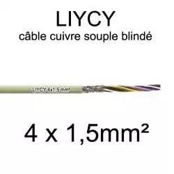 câble électrique blindé série LIYCY 4x1.5 section 1.5mm2 4 conducteurs