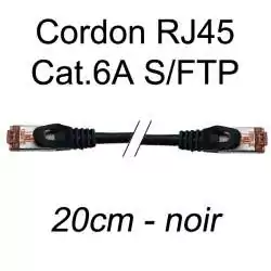 cordon réseau ethernet RJ45 cat.6A SFTP - 20cm - noir