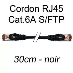 cordon réseau ethernet RJ45 cat.6A SFTP - 30cm - noir
