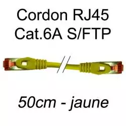 cordon réseau ethernet RJ45 cat.6A SFTP - 50cm - jaune