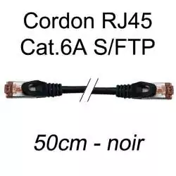 cordon réseau ethernet RJ45 cat.6A SFTP - 50cm - noir