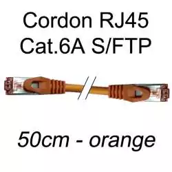 cordon réseau ethernet RJ45 cat.6A SFTP - 50cm - orange