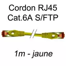 cordon réseau ethernet RJ45 cat.6A SFTP - 1m - jaune