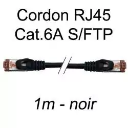 cordon réseau ethernet RJ45 cat.6A SFTP - 1m - noir