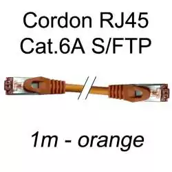 cordon réseau ethernet RJ45 cat.6A SFTP - 1m - orange