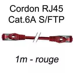 cordon réseau ethernet RJ45 cat.6A SFTP - 1m - rouge