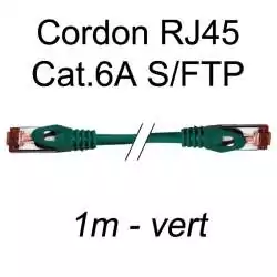 cordon réseau ethernet RJ45 cat.6A SFTP - 1m - vert