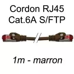 cordon réseau ethernet RJ45 cat.6A SFTP - 1m - marron