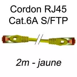 cordon réseau ethernet RJ45 cat.6A SFTP - 2m - jaune