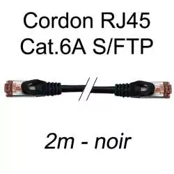 cordon réseau ethernet RJ45 cat.6A SFTP - 2m - noir