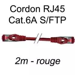cordon réseau ethernet RJ45 cat.6A SFTP - 2m - rouge