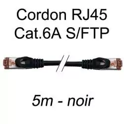 cordon réseau ethernet RJ45 cat.6A SFTP - 5m - noir