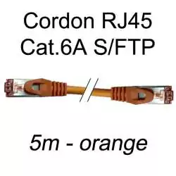 cordon réseau ethernet RJ45 cat.6A SFTP - 5m - orange
