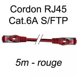 cordon réseau ethernet RJ45 cat.6A SFTP - 5m - rouge