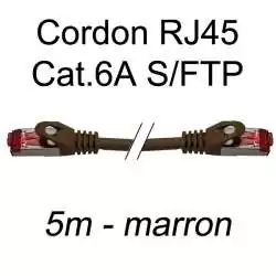 cordon réseau ethernet RJ45 cat.6A SFTP - 5m - marron
