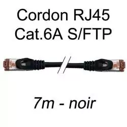 cordon réseau ethernet RJ45 cat.6A SFTP - 7m - noir
