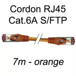 cordon réseau ethernet RJ45 cat.6A SFTP - 7m - orange