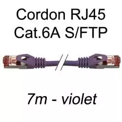 cordon réseau ethernet RJ45 cat.6A SFTP - 7m - violet