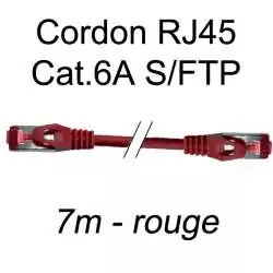 cordon réseau ethernet RJ45 cat.6A SFTP - 7m - rouge