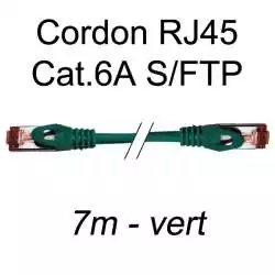 cordon réseau ethernet RJ45 cat.6A SFTP - 7m - vert