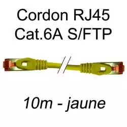 cordon réseau ethernet RJ45 cat.6A SFTP - 10m - jaune