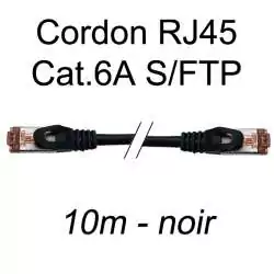 cordon réseau ethernet RJ45 cat.6A SFTP - 10m - noir